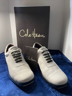 Cole Haan Men’s White Leather Sneakers with Black Laces, size 13M. Men’s.